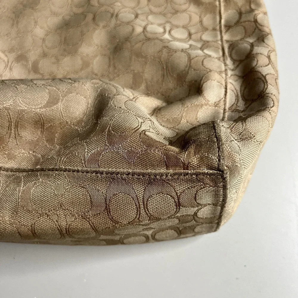 Coach Celeste Convertible Hobo Bag Signature Canvas Khaki Chalk F58327